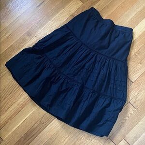 J. Crew Black A-Line Tiered Midi Skirt